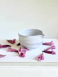 Image 4 of Lavender Marble Matcha Bowl - Lavender and White