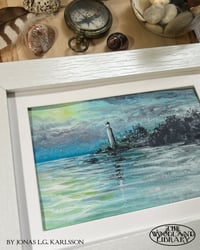 Image 2 of "Night Watch" - Original Watercolor Painting (comes with mat and frame)