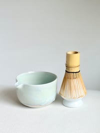 Image 5 of Mint and Blue Porcelain Matcha Bowl - Small