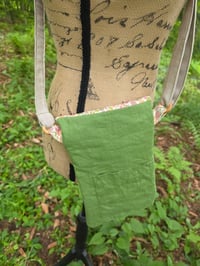 Image 6 of Small Linen Crossbody Bag in Spring Green & Ditzy Retro Floral 