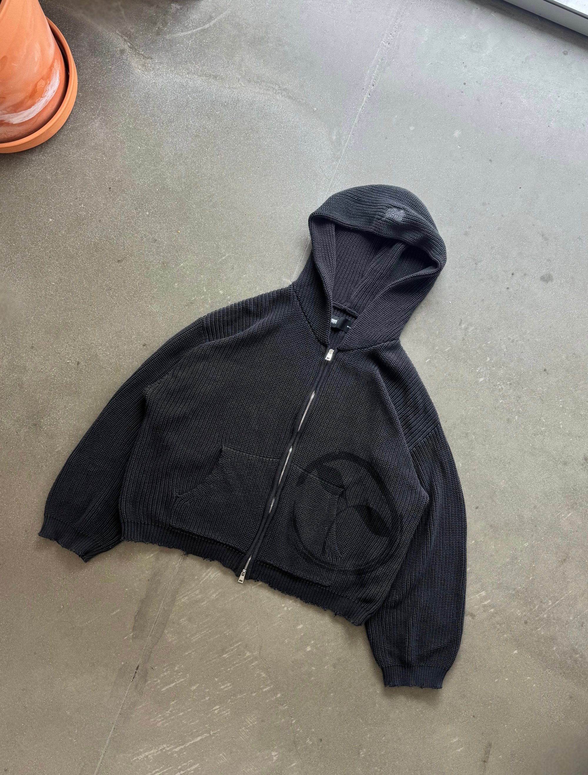 さらに100円引き◆MMLG◆MM KNIT HOOD ZIPUP Wave Knitted Zip-Up | bysage