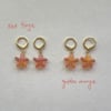 aquatic glass starfish huggie hoop earrings