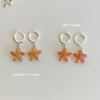 aquatic glass starfish huggie hoop earrings