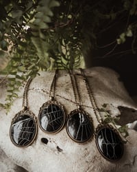 Image 2 of Real Preserved Spider Web Necklace (Large)