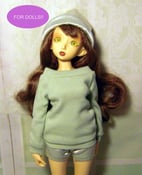Image of Handmade Pistachio green sweatshirt for MINIFEE, slim 1/4 bjd doll 