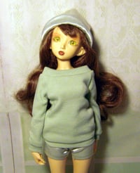 Image 2 of Handmade Pistachio green sweatshirt for MINIFEE, slim 1/4 bjd doll 