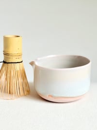 Image 5 of Cherry Blossom Matcha Bowl - Peach with Opalescent 1