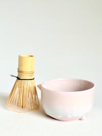 Image 5 of Cherry Blossom Matcha Bowl - Pink with Opalescent Drip