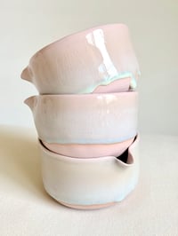 Image 4 of Cherry Blossom Matcha Bowl - Pink with Opalescent Drip