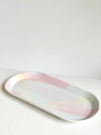 Image 1 of Pink and White Marble Porcelain Tray