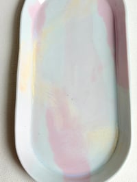 Image 2 of Pink and White Marble Porcelain Tray