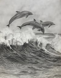 Image 1 of 24x30 ORIGINAL ART “Wave runners” 2022