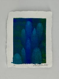 Turquoise and Green Monotype
