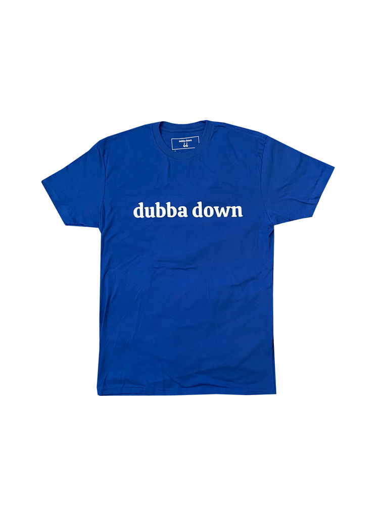 Image of Designer Custom-Fit Dubba Down (Front/Back) Logo Royal Blue