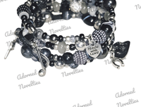 Image 2 of ANA826160 - Black & Gray Memory Wire Bracelet 