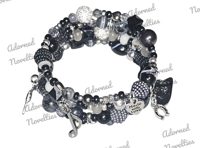 Image 3 of ANA826160 - Black & Gray Memory Wire Bracelet 