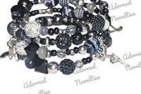 Image 5 of ANA826160 - Black & Gray Memory Wire Bracelet 