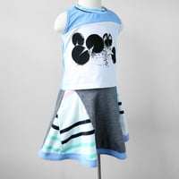 Image 1 of lilypads blue stripe summer 4 4/5 courtneycourtney tank sleeveless top skirt set 