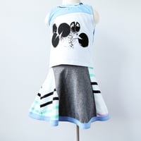 Image 3 of lilypads blue stripe summer 4 4/5 courtneycourtney tank sleeveless top skirt set 