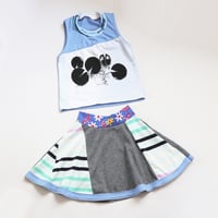 Image 4 of lilypads blue stripe summer 4 4/5 courtneycourtney tank sleeveless top skirt set 