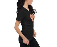 Image 2 of Sunflowers and Sunrise - Peach Heart - Black Ladies T-shirt