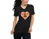 Sunflowers and Sunrise - Peach Heart - Black Ladies T-shirt