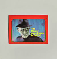 Image 1 of Freddy Krueger Sticker Card From 1986 Fright Flicks Collector Cards Set Matte Paper Sticker