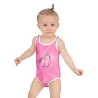 Image 5 of All-Over Print Kids Swimsuit Pink