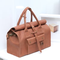 Image 2 of Mini Weekender in vintage brown matte