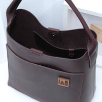 Image 5 of Bucket Bag in deep plum