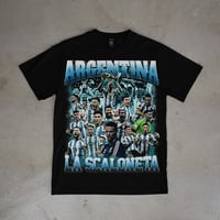 Image 1 of Argentina La Scaloneta Team T-Shirt – Retro World Cup Tribute Tee