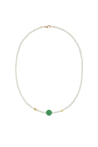 Image 1 of Raccontami ⭑ 2.0 ✤ Olivine micro gold ✤ collana in perle di fiume ovali leggermente irregolari
