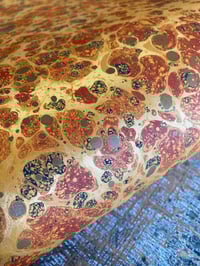 Image 1 of 'Red Brick' one-of-a-kind hand marbled paper 