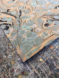 Image 4 of 'New Forest' one-of-a-kind hand marbled paper 
