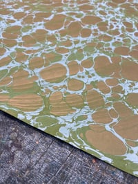 Image 2 of 'Key Lime' one-of-a-kind hand marbled paper 