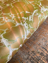 Image 1 of 'Key Lime' one-of-a-kind hand marbled paper 