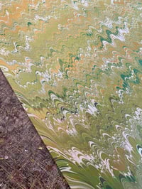 Image 4 of 'Olive Vine' one-of-a-kind hand marbled paper 