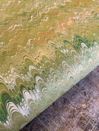 Image 5 of 'Olive Vine' one-of-a-kind hand marbled paper 