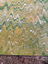 Image 6 of 'Olive Vine' one-of-a-kind hand marbled paper 