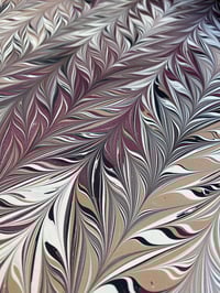Image 2 of Marbled Paper #63 Intricate combed - maroon, black and Latte 