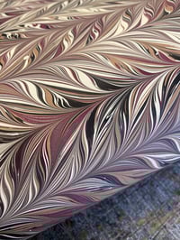 Image 4 of Marbled Paper #63 Intricate combed - maroon, black and Latte 