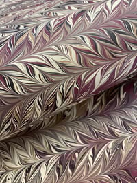 Image 5 of Marbled Paper #63 Intricate combed - maroon, black and Latte 
