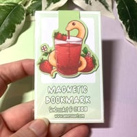 Strawberry Snake - double sided magnetic bookmark - 234