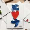 COLLAGE OISEAUX COEUR