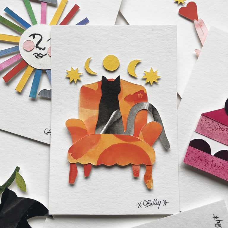 COLLAGE CHAT SUR FAUTEUIL