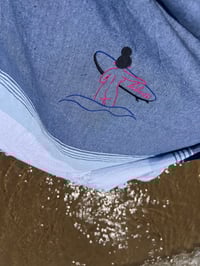 Image 1 of  PRE-COMMANDE - Fouta de plage brodée "LIBERTE" - Collab' ADOLIE