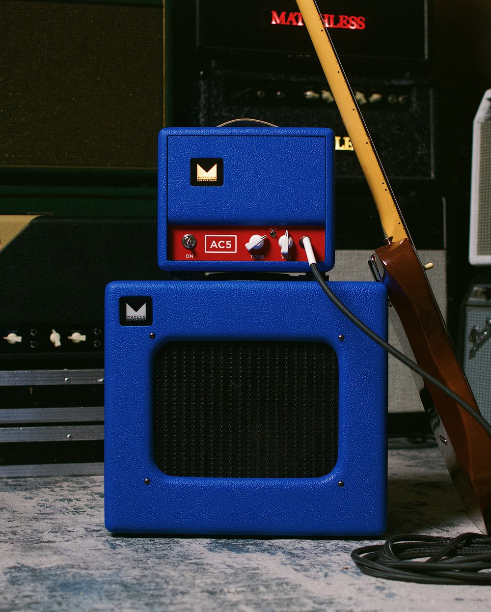 Image of Morgan Custom Shop AC5 Amp - Megaman Blue