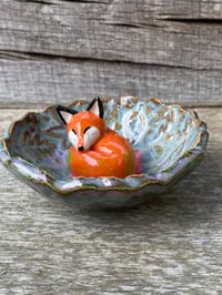 Image 3 of Sleeping Fox, Leaf Pattern, Trinket Bowl