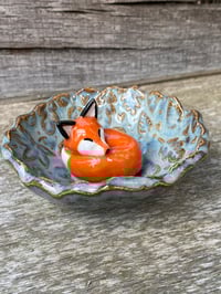 Image 1 of Sleeping Fox, Leaf Pattern, Trinket Bowl
