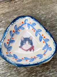 Image 1 of Black & White Cat Trinket Dish